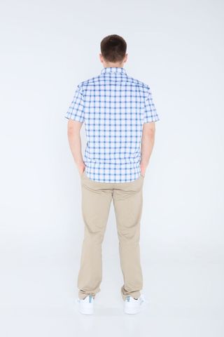 Plaid Short-Sleeve Oxford Shirt