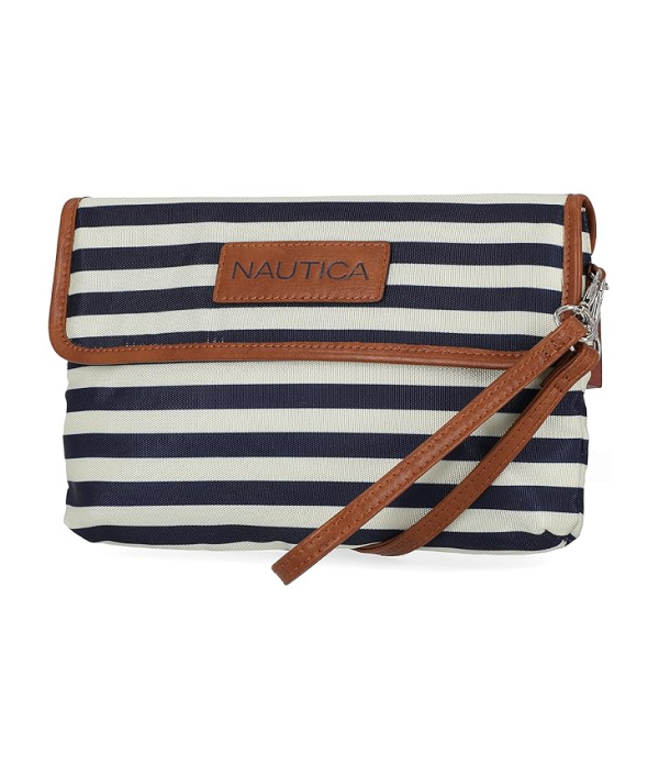 Nautica Striped Clutch with Removable Strap