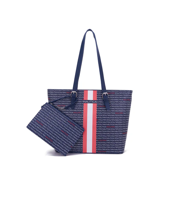 Nautica Monogram Tote Bag with Matching Pouch