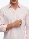 Men's Solid Long Sleeve Oxford Smart CasualShirt - Pink