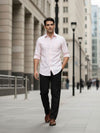 Men's Solid Long Sleeve Oxford Smart CasualShirt - Pink