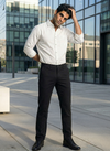 Men's Solid Long Sleeve Oxford Smart CasualShirt - White