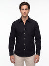 Men's Solid Long Sleeve Oxford Shirt - Black