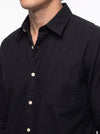 Men's Solid Long Sleeve Oxford Shirt - Black