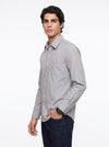 Men's Solid Long Sleeve Oxford Shirt - Light Grey