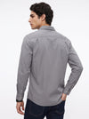 Men's Solid Long Sleeve Oxford Shirt - Light Grey