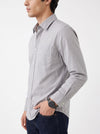Men's Solid Long Sleeve Oxford Shirt - Light Grey