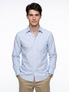 Men's Solid Long Sleeve Oxford Shirt - Light Blue