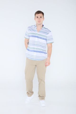 Striped Poplin Short-Sleeve Shirt
