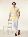 Men's Striped Polo T-Shirt - Yellow