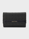 ANA Tri-Fold Monogram Wallet - BLACK