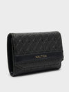 ANA Tri-Fold Monogram Wallet - BLACK