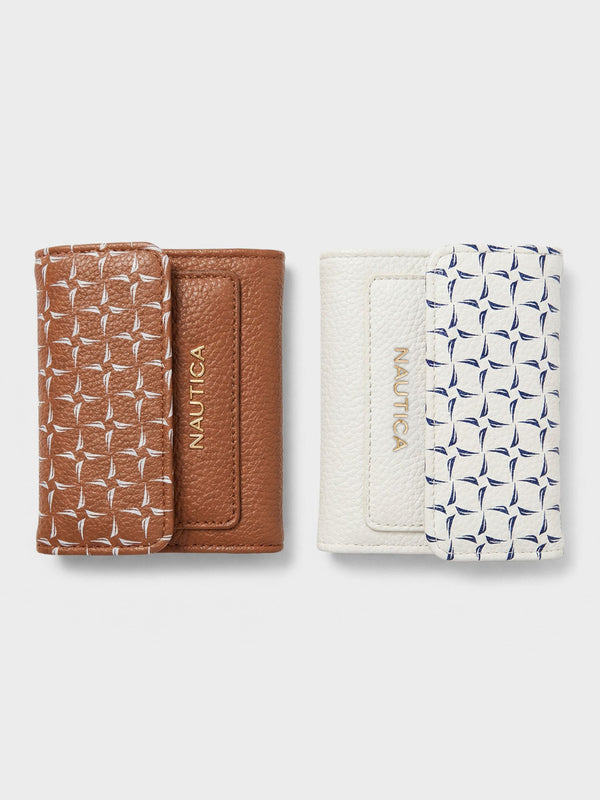 ELLA Tri-Fold Monogram Wallet - WHITE