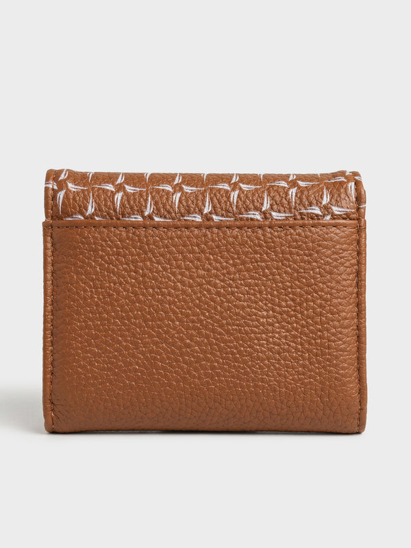 ELLA Tri-Fold Monogram Wallet - BROWN