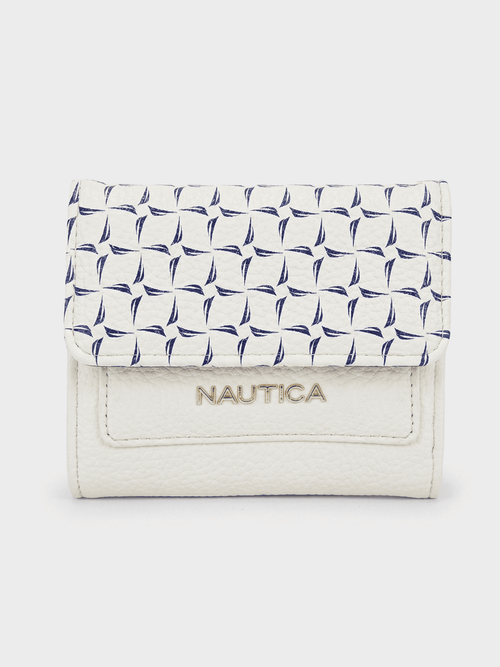 ELLA Tri-Fold Monogram Wallet - WHITE