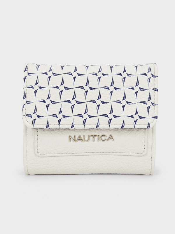 ELLA Tri-Fold Monogram Wallet - WHITE