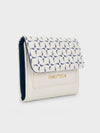 ELLA Tri-Fold Monogram Wallet - WHITE