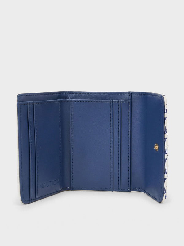 ELLA Tri-Fold Monogram Wallet - WHITE