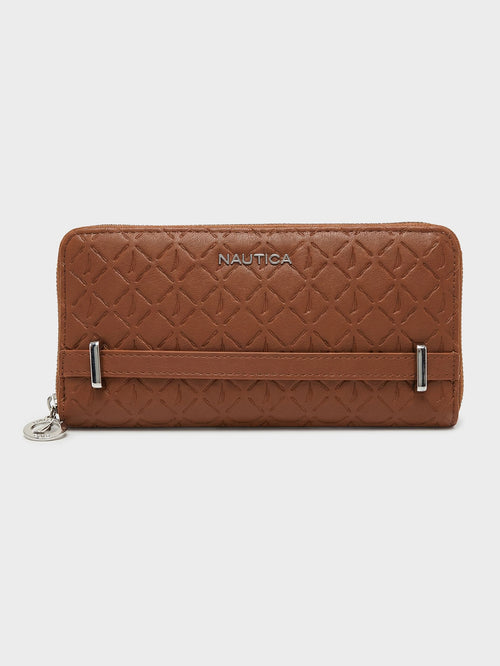 JOY Zip-Around Long Wallet - DARK BROWN
