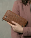 JOY Zip-Around Long Wallet - DARK BROWN