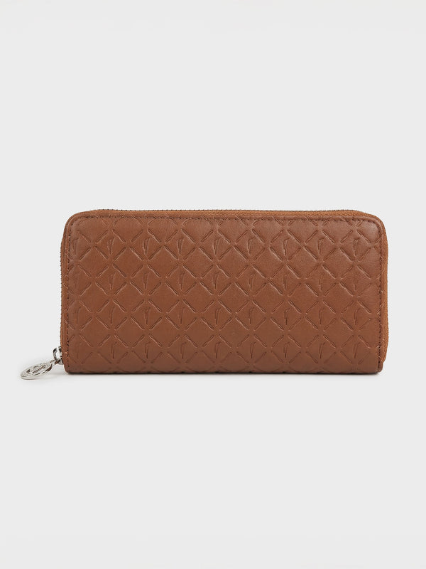 JOY Zip-Around Long Wallet - DARK BROWN