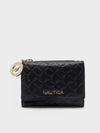 MARY Tri-Fold Monogram Wallet - BLACK