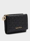 MARY Tri-Fold Monogram Wallet - BLACK
