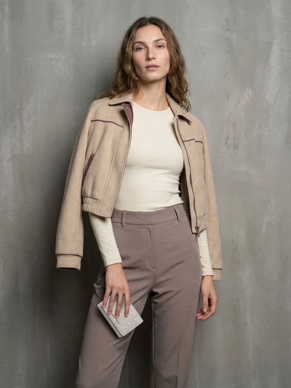 MARY Tri-Fold Monogram Wallet - WHITE