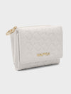 MARY Tri-Fold Monogram Wallet - WHITE