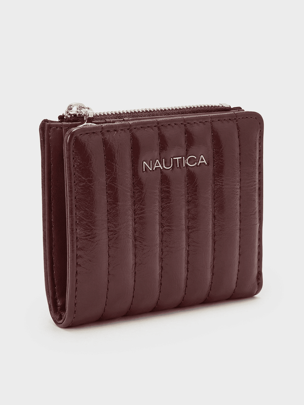 SARA Bi-Fold Wallet - BURGUNDY