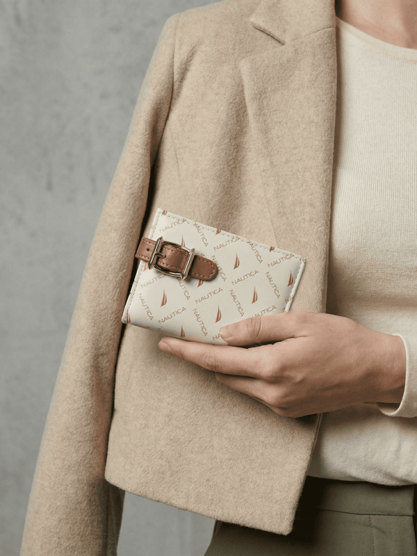 SUG Bi-Fold Monogram Wallet - WHITE