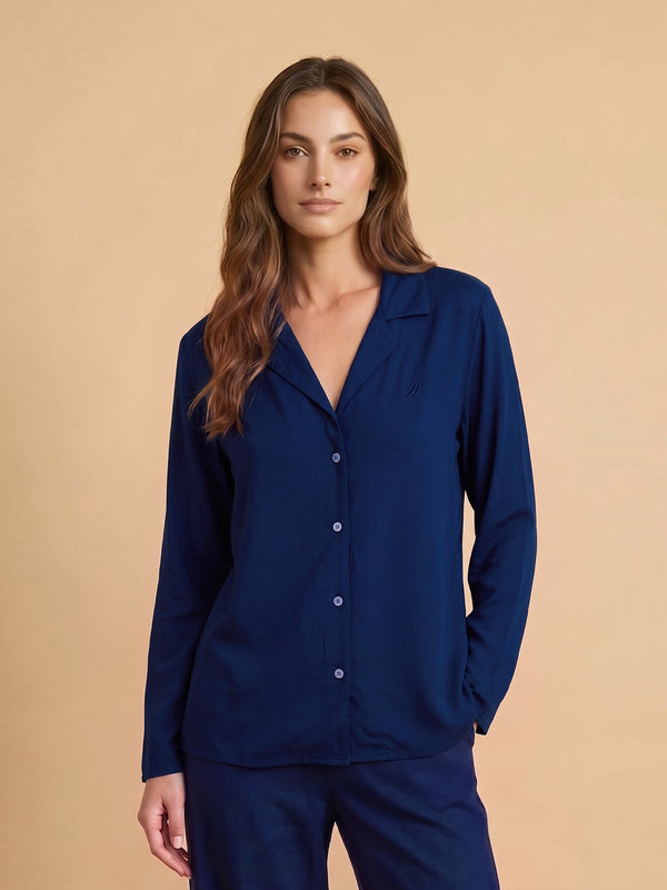 Women's Long Sleeve Shirt - NAVY