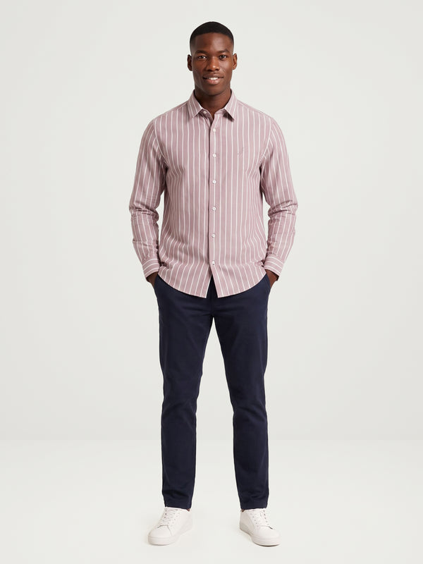 Men's Dyed Long Sleeve Shirt - Mauve