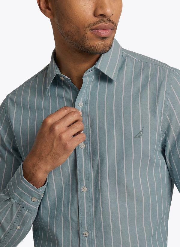 Men's Dyed Long Sleeve Shirt - Teal