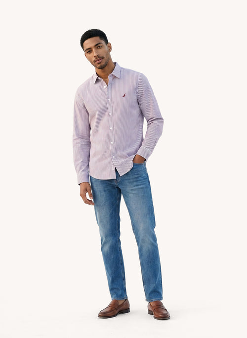 Men's Long Sleeve Yarn Dyed Shirt - Red/Blue
