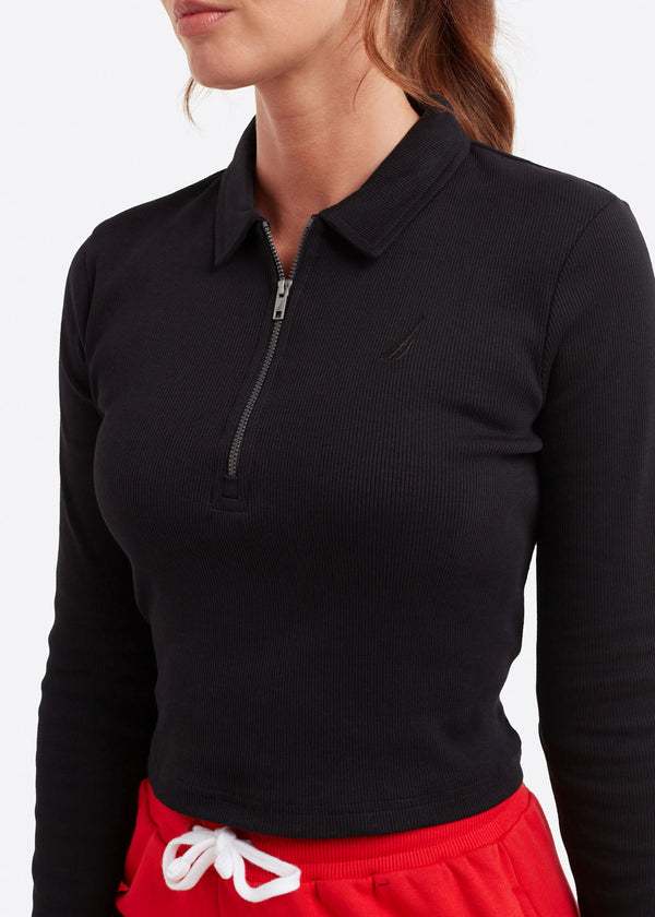The Halley Cropped Long Sleeved Polo