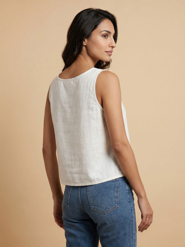 Women's Sleeveless top - White