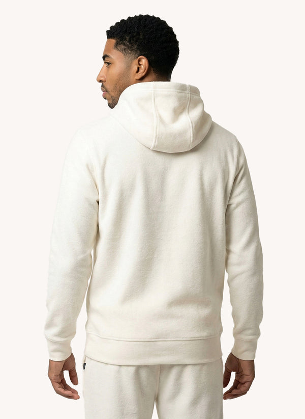 Men's Long Sleeve Emboidered Hoodie - Off white