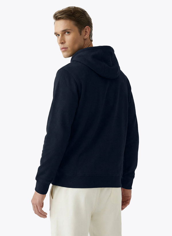 Men's Long Sleeve Emboidered Hoodie - Black