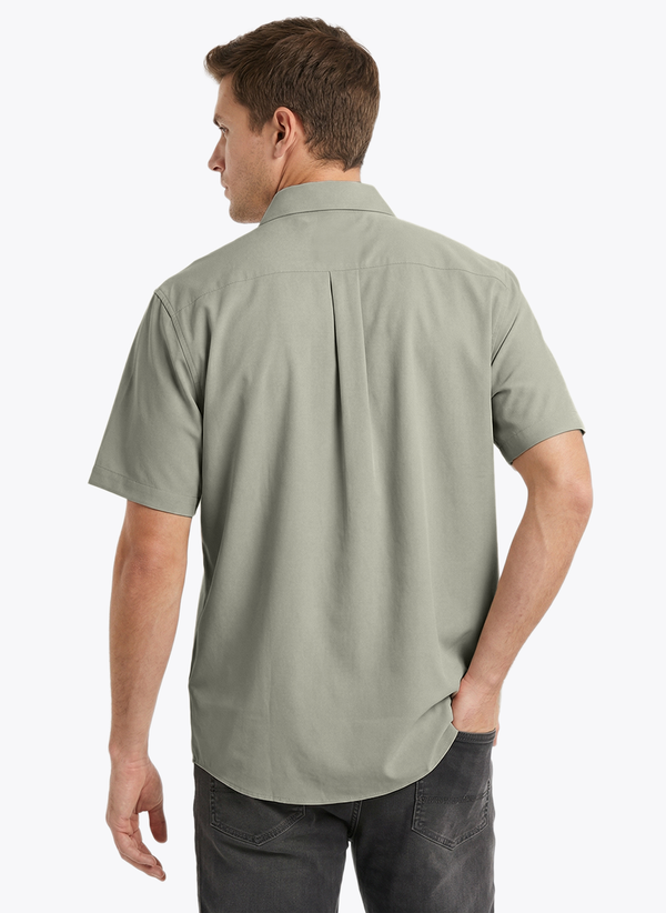 Men's Short Sleeve Graphic Printed Shirt - Lilly White