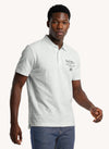 Men's Short Sleeve Graphic Printed Polo - White