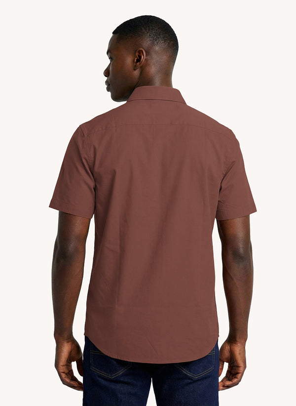 Men's Short Sleeve Graphic Printed Shirt Brown