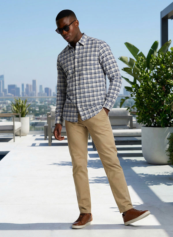 Men's Dyed Long Sleeve Shirt - Blue