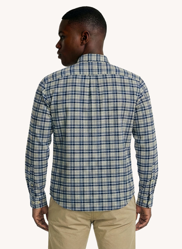 Men's Dyed Long Sleeve Shirt - Blue