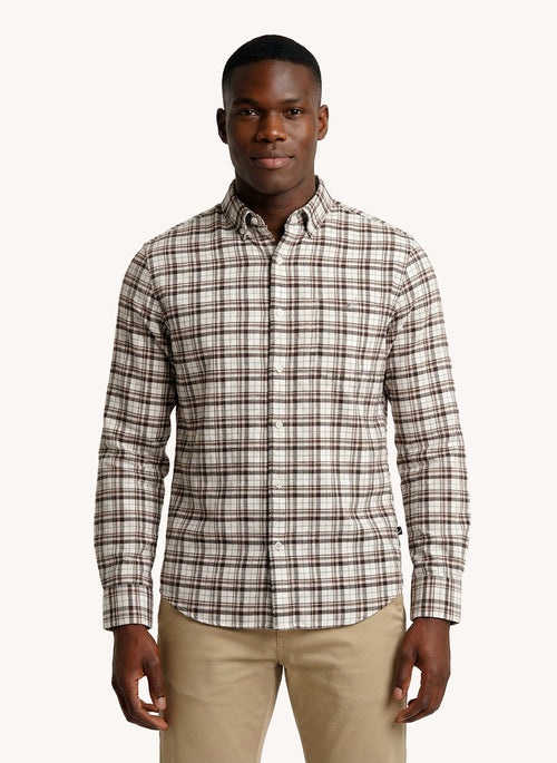 Men's Dyed Long Sleeve Shirt - Brown
