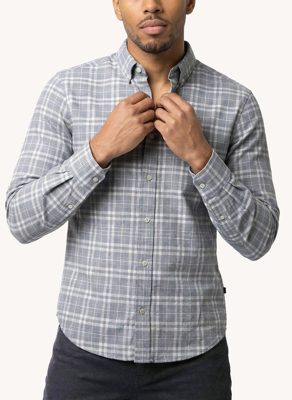 Men's Dyed Long Sleeve Shirt - Powder Grey