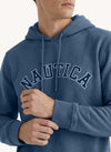 Men's Long Sleeve Emboidered Hoodie - Union Blue