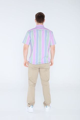 Striped Short-Sleeve Oxford Shirt
