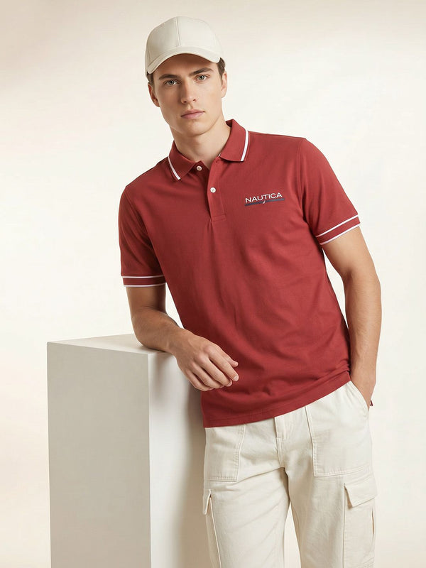 Men's Polo T-Shirt - Rust
