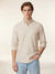 Men's Long Sleeve Windowpane Shirt - Beige